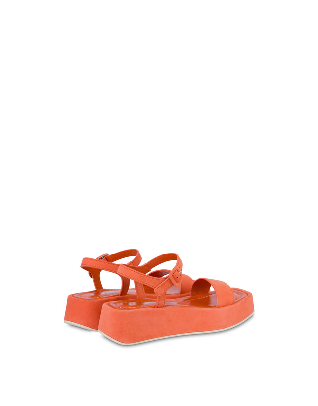 Pollini Sandali Flatform In Camoscio Seventy Coral Hotsell