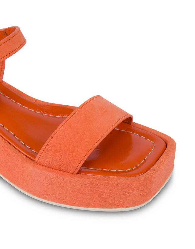 Pollini Sandali Flatform In Camoscio Seventy Coral Hotsell