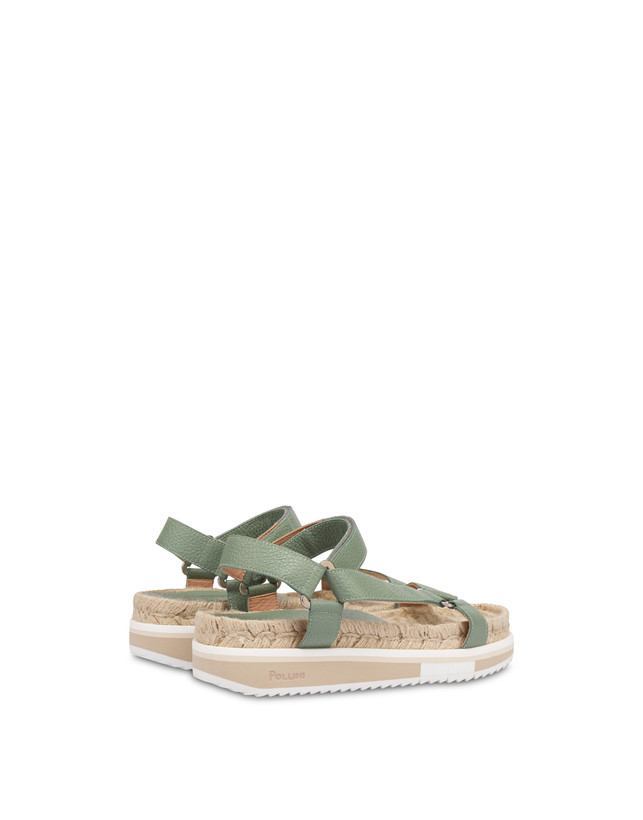 Pollini Sandali Fussbett In Vitello Flower Garden Sage Vendita Calda