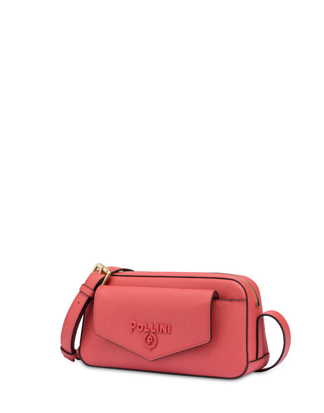 Pollini Borsa A Tracolla Con Maxi Lettering Safari Arancio Vendita Economica