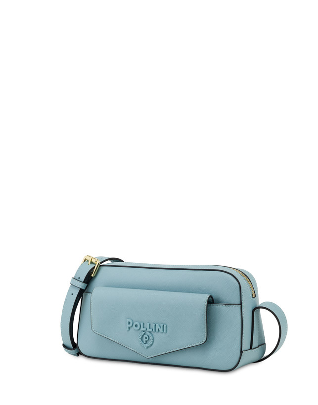 Pollini Borsa A Tracolla Con Maxi Lettering Safari Sky Saldi Di Fabbrica