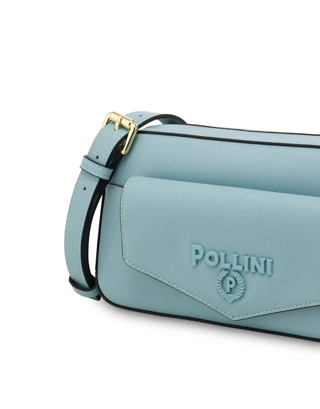 Pollini Borsa A Tracolla Con Maxi Lettering Safari Sky Saldi Di Fabbrica