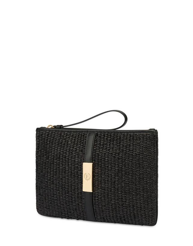 Pollini Pochette In Paglia Essence Nero Vendite Flash