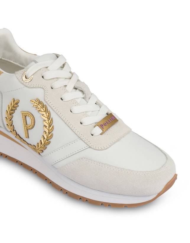 Pollini Sneakers Con Dettagli Laminati Speedy Bianco/ghiaccio/bianco/oro Prezzo di fabbrica