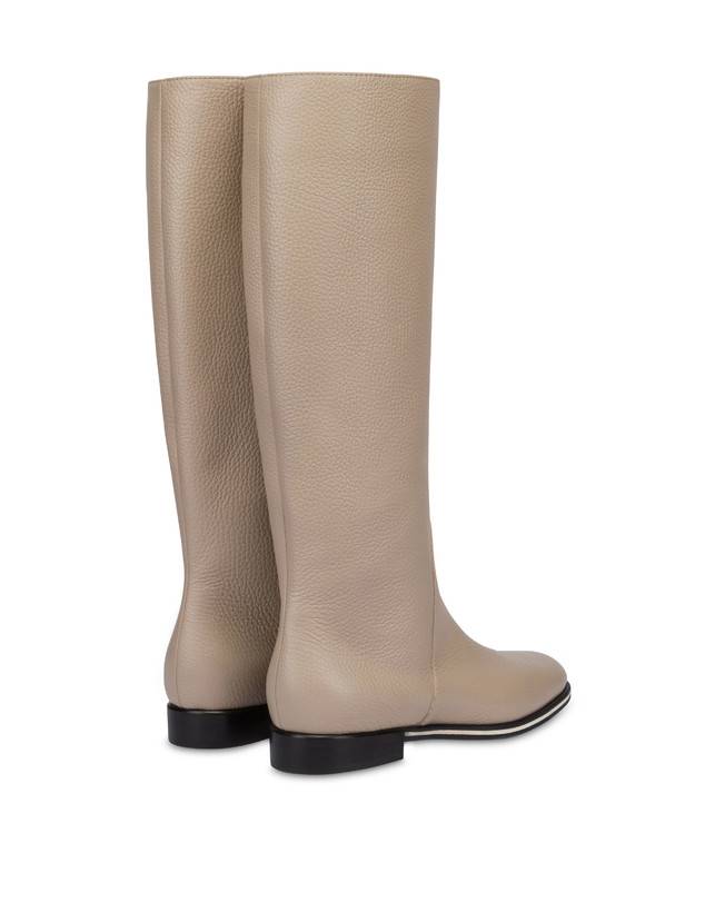 Pollini Stivale Flat In Vitello Core Avorio Flash Sale