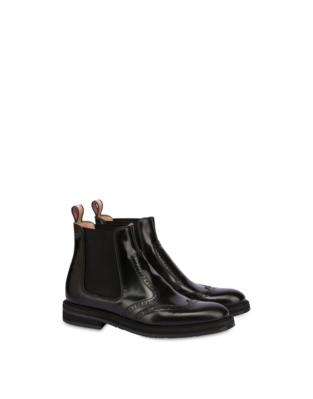 Pollini Beatles In Vitello Abrasivato Mannish Nero Offerta Pasqua