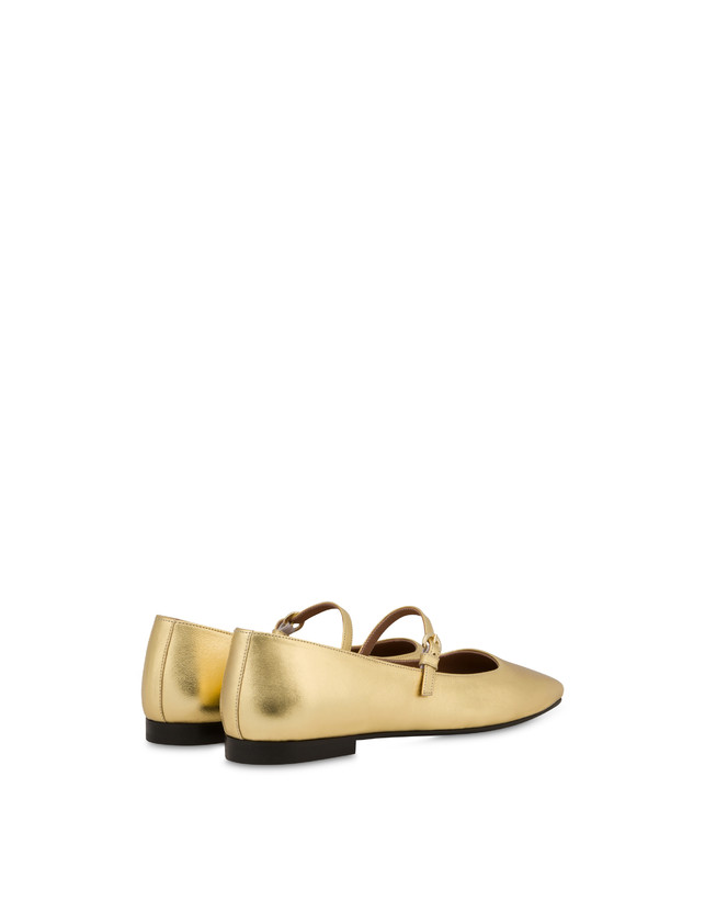 Pollini Ballerine In Nappa Laminata Nina Oro Online Outlet