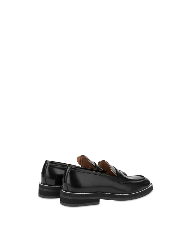 Pollini Mocassini In Vitello Abrasivato Mannish Bling Bling Nero/strass Nuovi prodotti