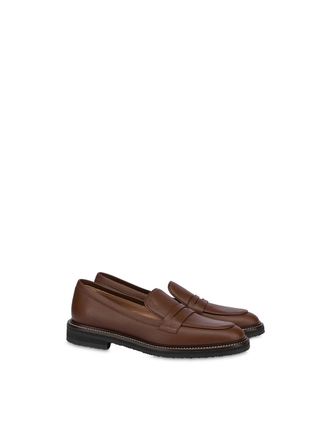Pollini Mocassini In Vitello Artisan Touch Legno/legno Bestseller