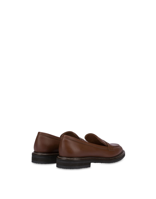 Pollini Mocassini In Vitello Artisan Touch Legno/legno Bestseller