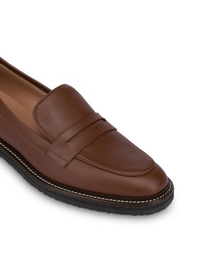Pollini Mocassini In Vitello Artisan Touch Legno/legno Bestseller