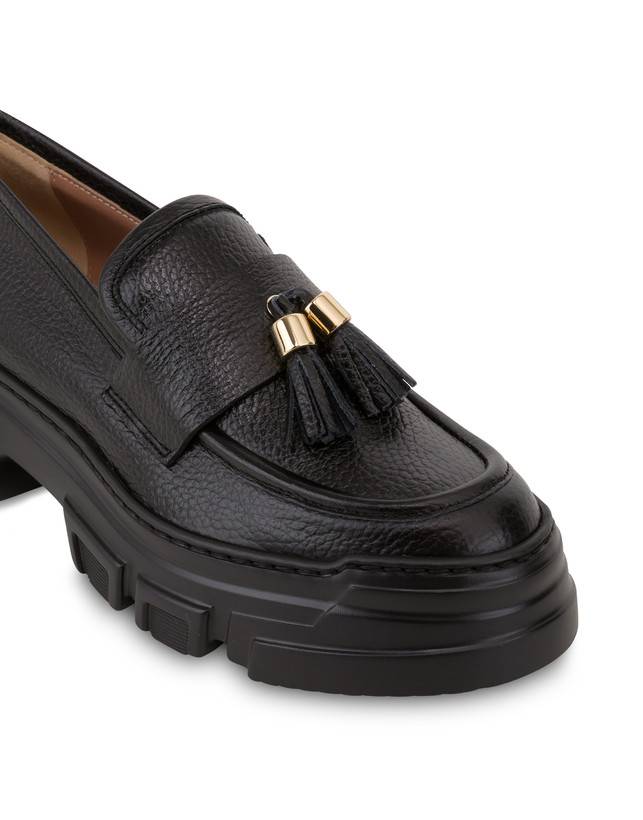 Pollini Mocassini In Vitello Stampa Alce Lady Brave Nero Liquidazione