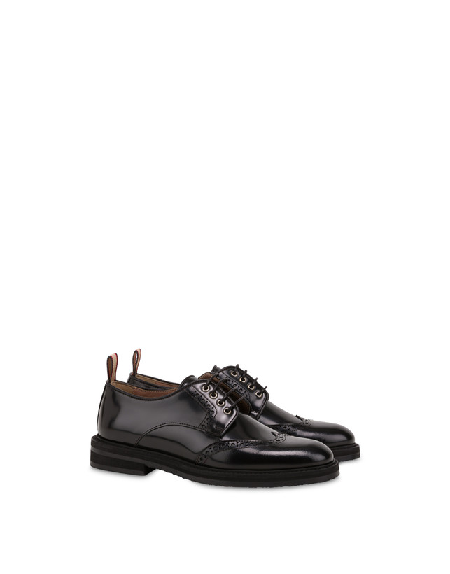 Pollini Derby In Vitello Abrasivato Mannish Nero Offerta settimanale