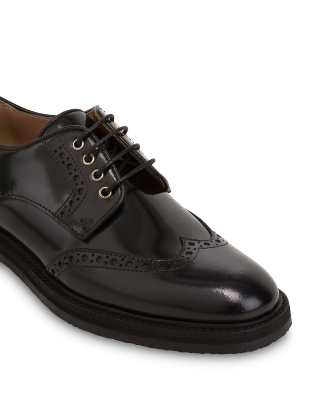Pollini Derby In Vitello Abrasivato Mannish Nero Offerta settimanale