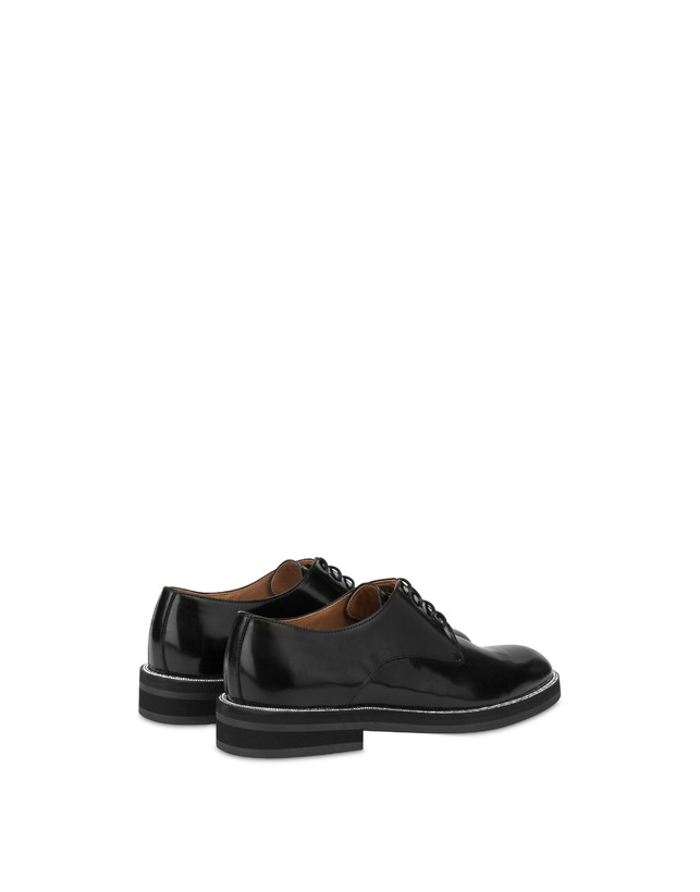 Pollini Derby In Vitello Abrasivato Mannish Bling Bling Nero/strass Rilascio limitato