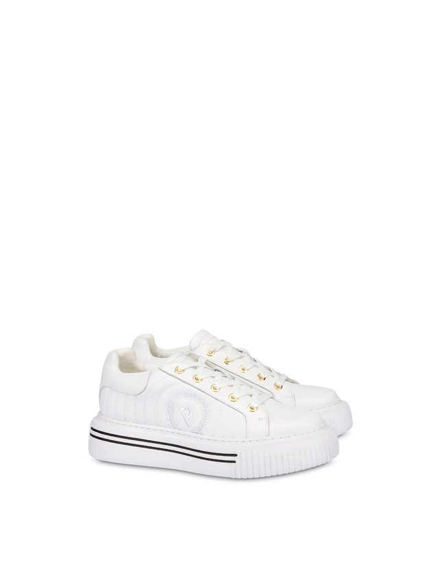 Pollini Sneakers In Vitello Doona Bianco Latest stili