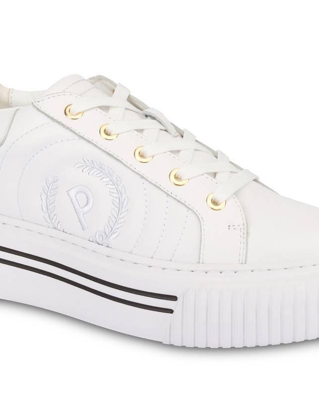 Pollini Sneakers In Vitello Doona Bianco Latest stili