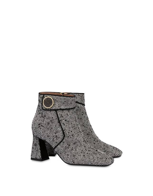 Pollini Stivaletti In Tessuto Spigato Dama Bianco-nero/nero Fino al 50% di sconto