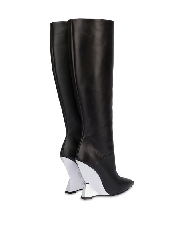 Pollini Stivali In Vitello Extravagance Nero/argento Only for today