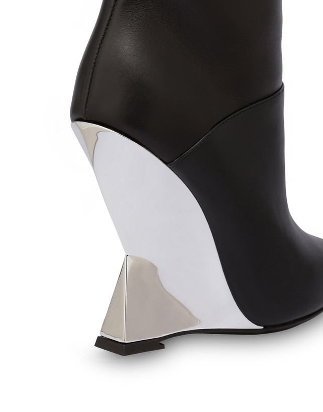 Pollini Stivali In Vitello Extravagance Nero/argento Only for today