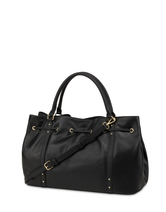 Pollini Borsa Doppio Manico In Nappa Serena Nero/nero Duty-free