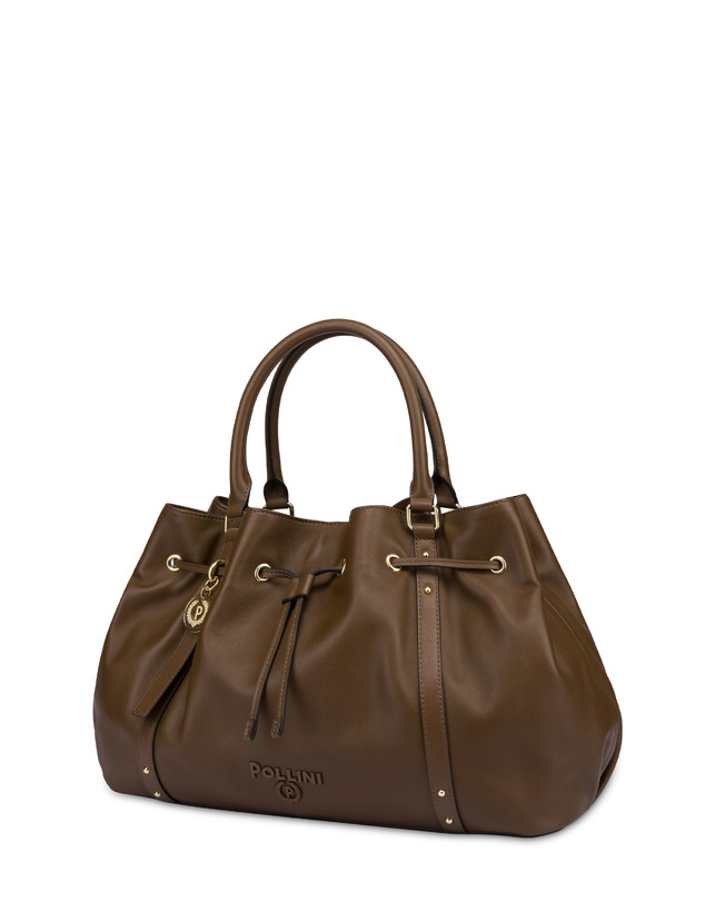 Pollini Borsa Doppio Manico In Nappa Serena Marrone/marrone 50% di sconto per tempo limitato