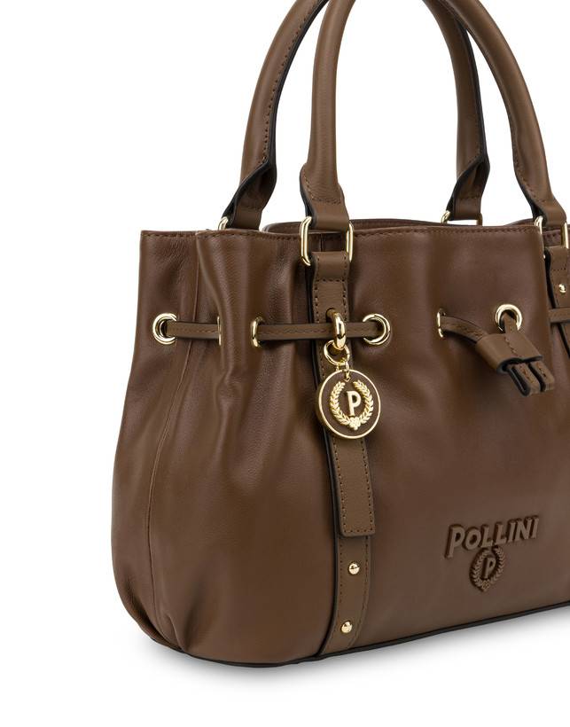 Pollini Piccola Borsa In Nappa Serena Marrone/marrone Italy