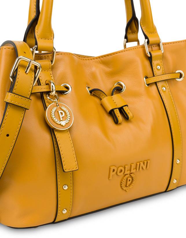 Pollini Piccola Borsa In Nappa Serena Mostarda/mostarda In Linea