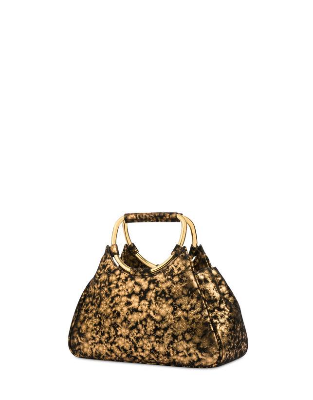 Pollini Clutch In Camoscio Effetto Dorato Armour Pezzi Unici