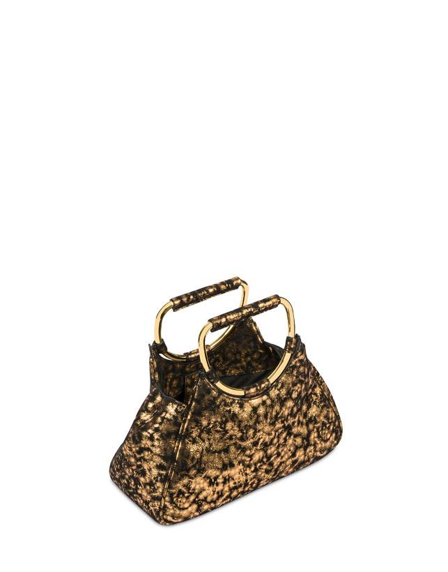 Pollini Clutch In Camoscio Effetto Dorato Armour Pezzi Unici