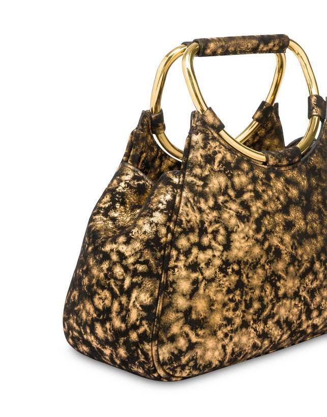 Pollini Clutch In Camoscio Effetto Dorato Armour Pezzi Unici