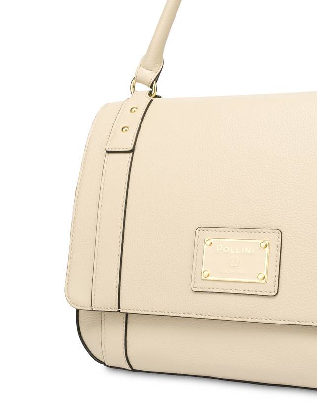 Pollini Borsa Top Handle In Vitello Serena Avorio Fino Al -60%
