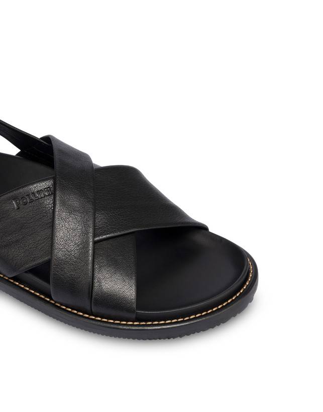 Pollini Sandali Flat In Nappa Natural Feeling Nero Online