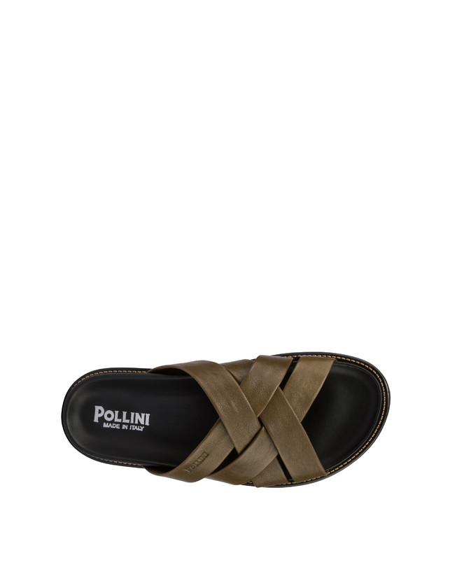 Pollini Ciabatte In Nappa Natural Feeling Militare In Vendita