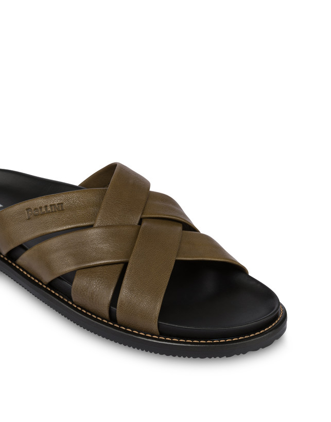 Pollini Ciabatte In Nappa Natural Feeling Militare In Vendita