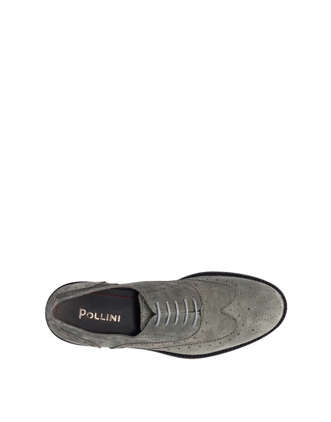 Pollini Derby In Crosta Con Broguering Corinto Grafite Saldi