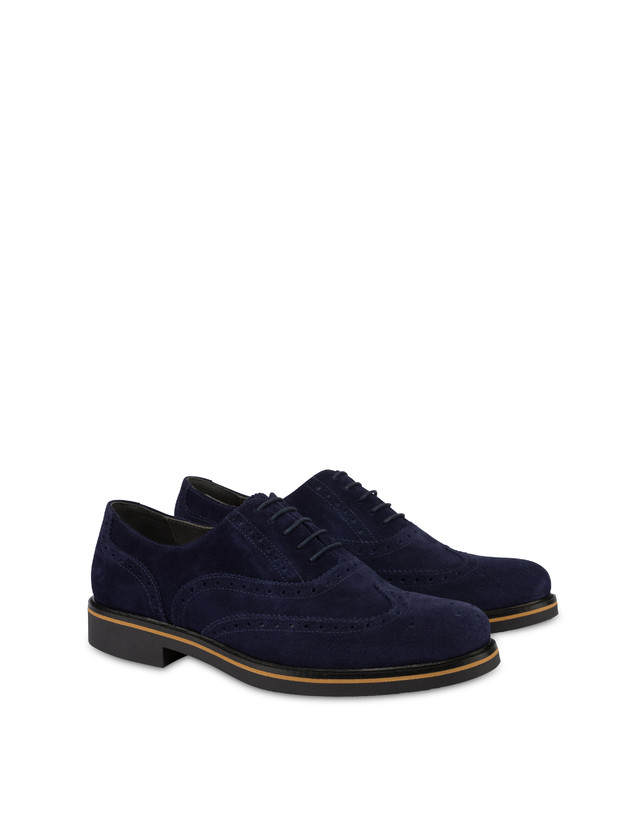 Pollini Derby In Crosta Con Broguering Corinto Blu Offerte