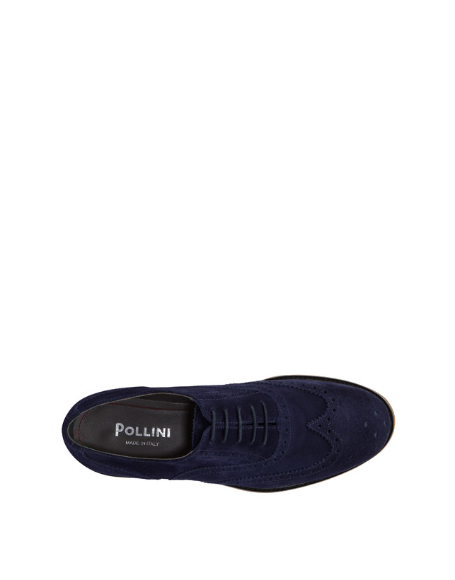 Pollini Derby In Crosta Con Broguering Corinto Blu Offerte