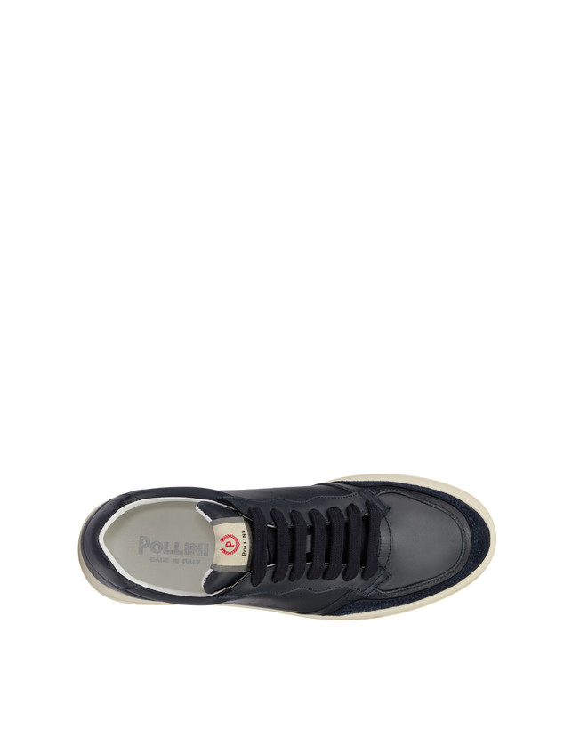 Pollini Sneakers In Vitello E Crosta Bourton Blu/blu/blu Offerta speciale