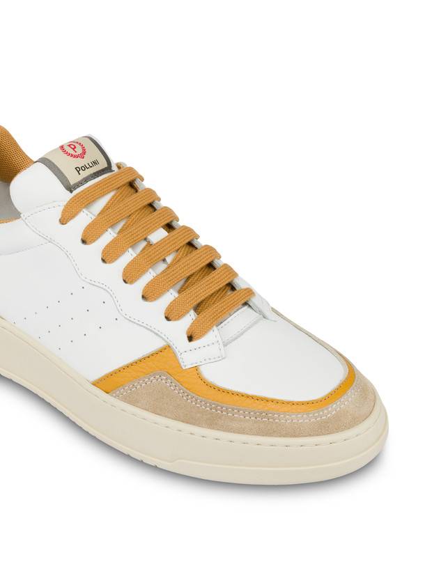Pollini Sneakers In Vitello E Crosta Bourton Bianco/beige/senape/senape Comprare a buon mercato