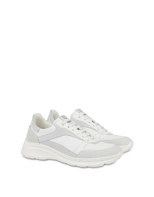 Pollini Sneakers In Nylon E Pelle Sfera Bianco/bianco/bianco/bianco/bianco/bianco Vendite stagionali