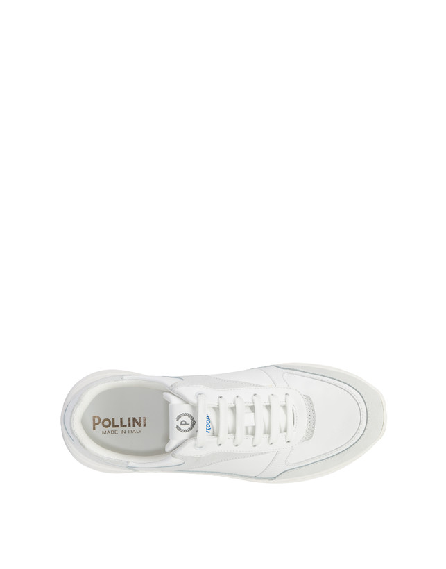 Pollini Sneakers In Nylon E Pelle Sfera Bianco/bianco/bianco/bianco/bianco/bianco Vendite stagionali