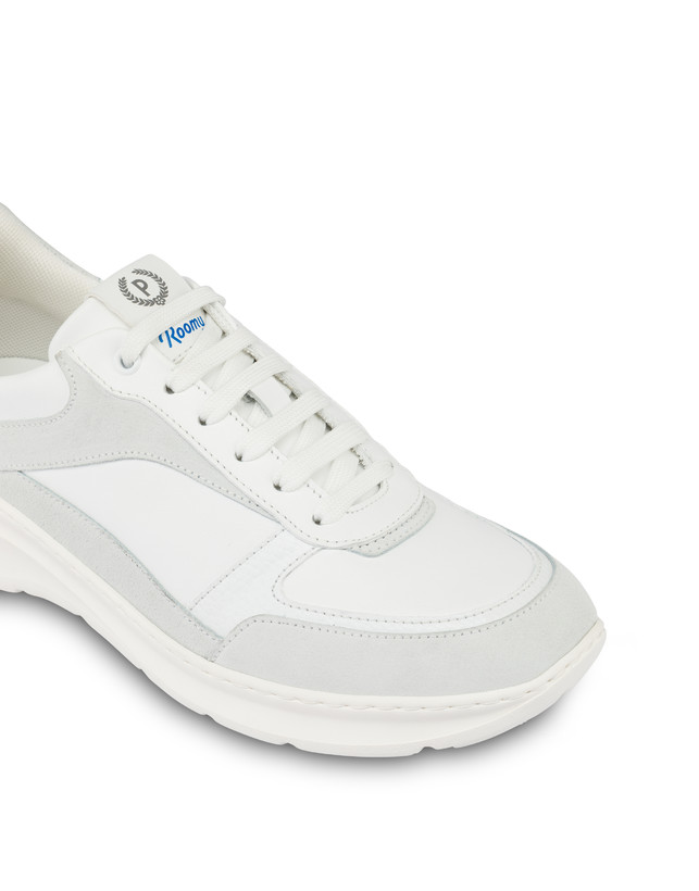 Pollini Sneakers In Nylon E Pelle Sfera Bianco/bianco/bianco/bianco/bianco/bianco Vendite stagionali