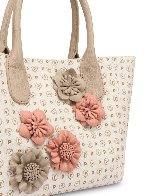 Pollini Tote Bag Medium Heritage Flowers Avorio/ghiaccio Offerta natalizia