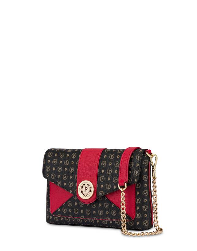 Pollini Borsa A Spalla Heritage Logo Classic Nero/lacca Offerta Pasqua