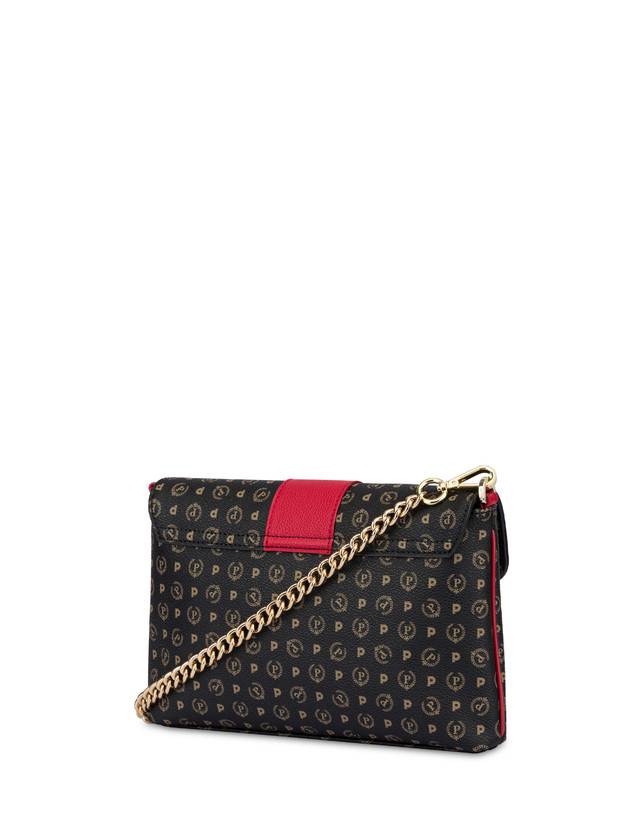 Pollini Borsa A Spalla Heritage Logo Classic Nero/lacca Offerta Pasqua