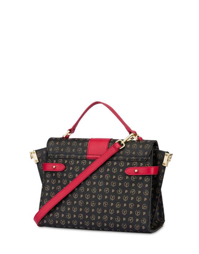 Pollini Borsa A Mano Strutturata Heritage Logo Classic Nero/lacca Offerta Giorno del Papà