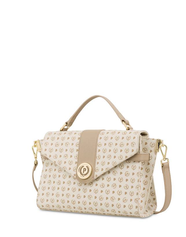 Pollini Borsa A Mano Strutturata Heritage Logo Classic Avorio/ghiaccio Offerta San Valentino