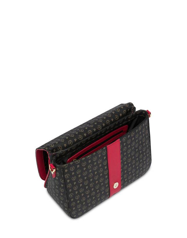 Pollini Borsa A Spalla Heritage Logo Classic Nero/lacca Offerta Anniversario