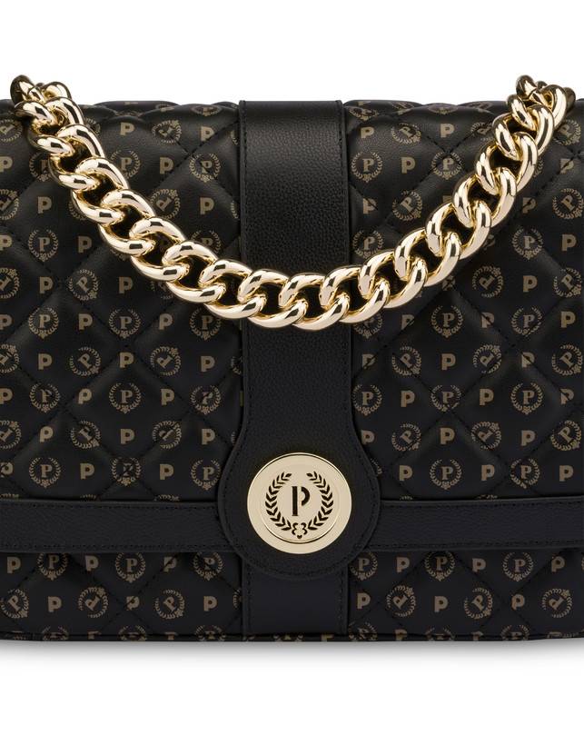 Pollini Borsa A Spalla Heritage Matelassé Nero/nero Smaltimento dello stoccaggio